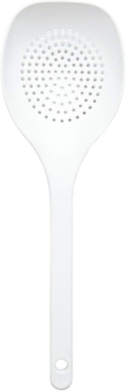 Leaky Spoon Skimmer Kitchen Nylon Strainer Scoop Colander with Long Handle Heat-Resistant Draining Strainer for Dumplings Noodles French Fries Hot Pot Colander (Size : Medium), 20010125