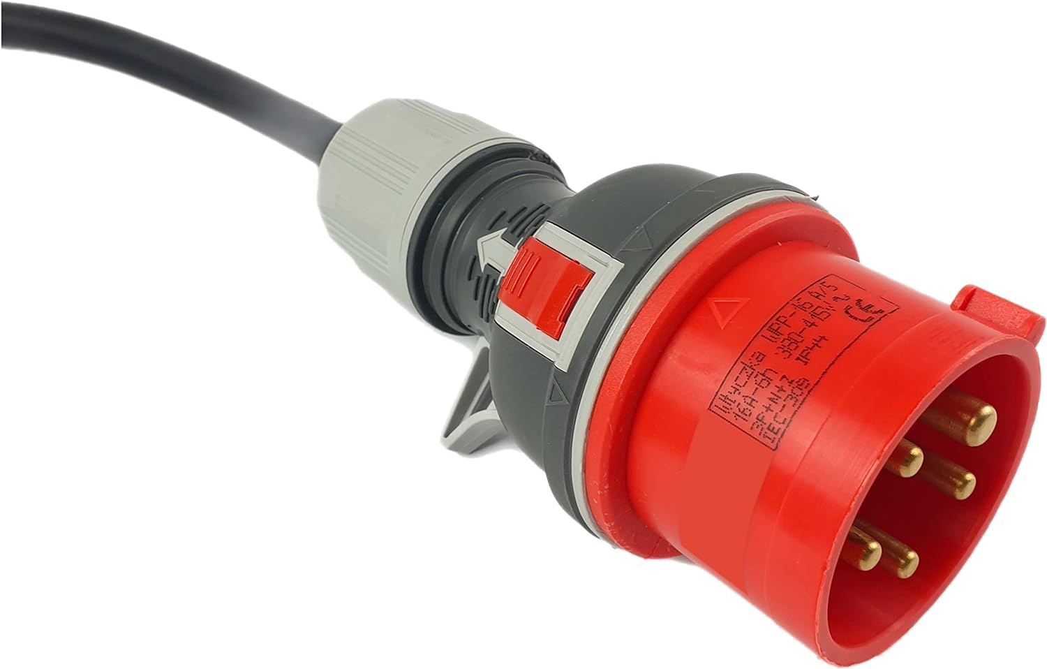 RoadEu - Adaptateur de Chantier Triphasé 16A | Fiche CEE 5P 400V vers 3X Prises 230V | Rallonge Industrielle 0,5 m Câble Caoutchouc | Répartiteur de Phases IP44