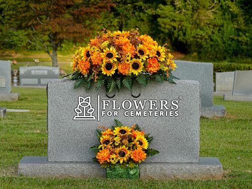 Sympathy Silks Artificial Cemetery Flowers - Fall Flowers Grave Decoration - 30