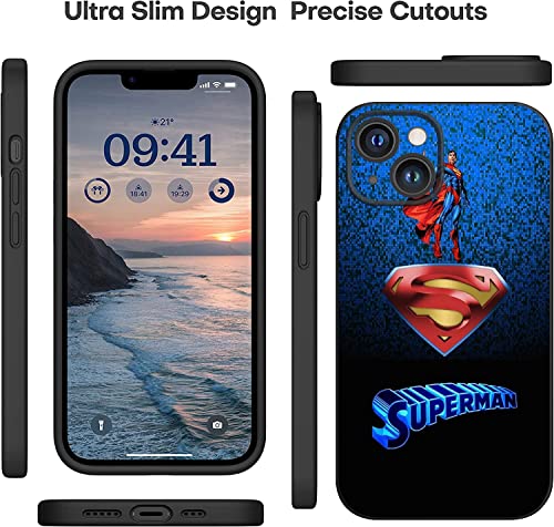 Iphone 14 / 14 Plus / 14 Pro / 14 Pro Max Case, Mar-Vel Aven-Ger Dc Character Design Pattern Black Cool Shockproof Tpu Ultra-Thin Non-Slip, Scratch-Resistant And Drop-Proof (Iphone 14, Super-Man) #TOP2