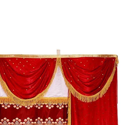 Image of Ganpati Decoration Digital Background Ideas at Home, Festival, Wedding, Diwali, Ganesh Chaturthi, Laxmi Pooja Decoration Background (Size, Width 7 Feet and Hight 7 Feet, Vakratunda)