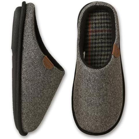 WALKFUN House Slippers for Men Memory Foam Full To Slip on Slippers Comfortable Indoor Shoes Two-Tone Home Slippers Shoes for Bedroom Spa Office Easy Wear(Grey 13-14) Cover