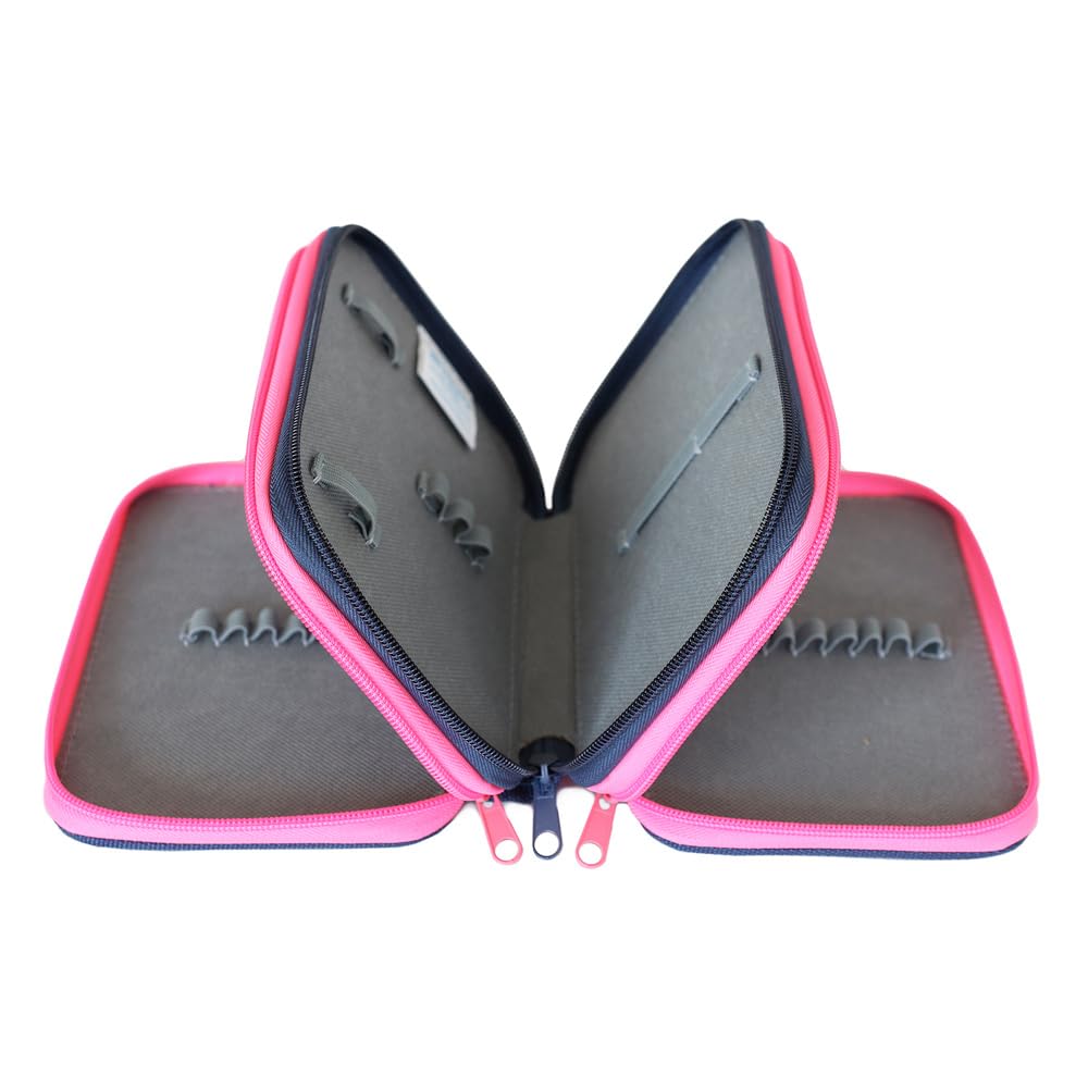 Astuccio Grande Portamatite Capacità 3 Scomparti Borsa dei Trucchi Regalo per Ufficio di Scuola Media Studenti Universitari Ragazza Ragazzo Adulto Adolescente(Rosa