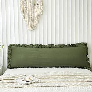Olive Green Body Pillow Cover 20x54inches Long Pillowcase Ruffled Pillowcases Shabby Chic Ruffled Fringe Decor Body Ruffled Pillow Sham Cute Pillowcase (1 Body, Olive Green) Olive Green Body Pillow Cover 20x54inches Long Pillowcase Ruffled Pillowcases Shabby Chic Ruffled Fringe Decor Body Ruffled Pillow Sham Cute Pillowcase 1 Body Olive Green