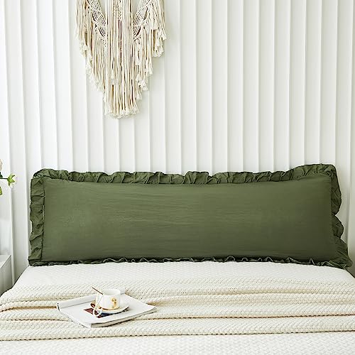 Olive-Green-Body-Pillow-Cover-20x54inches-Long-Pillowcase-Ruffled-Pillowcases-Shabby-Chic-Ruffled-Fringe-Decor-Body-Ruffled-Pillow-Sham-Cute-Pillowcase-1-Body-Olive-Green Olive Green Body Pillow Cover 20x54inches Long Pillowcase Ruffled Pillowcases Shabby Chic Ruffled Fringe Decor Body Ruffled Pillow Sham Cute Pillowcase 1 Body Olive Green