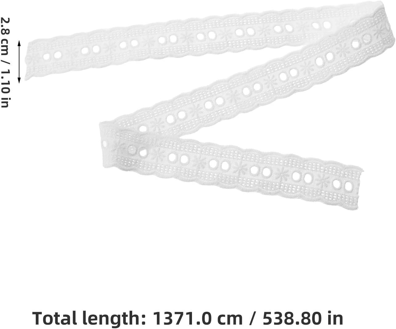 Floral Embroidery Lace Trim White Cotton for Sewing DIY Crafts