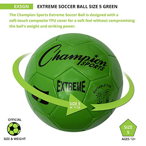 Champion Sports Extreme Series Composite Soccer Ball Sizes 3, 4, 5 in Multiple Colors teamasports