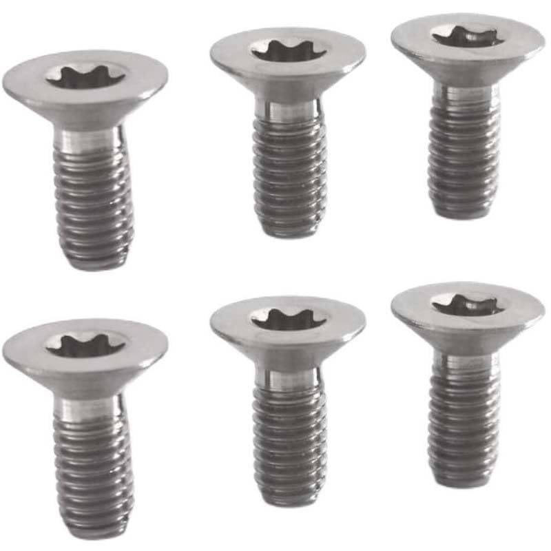 ポケットナイフスピンドルに適合するCNCチタン合金ネジ6個、T6 T8トルクスネジDIY交換アクセサリー(L)