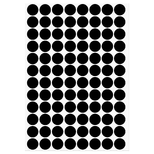 uxcell 1 Sheet/96Pcs Screw Hole Cover Stickers, 15mm Dia PVC Self Adhesive Covers Caps Dustproof for Wood Furniture Cabinet Shelf Wardrobe, Black