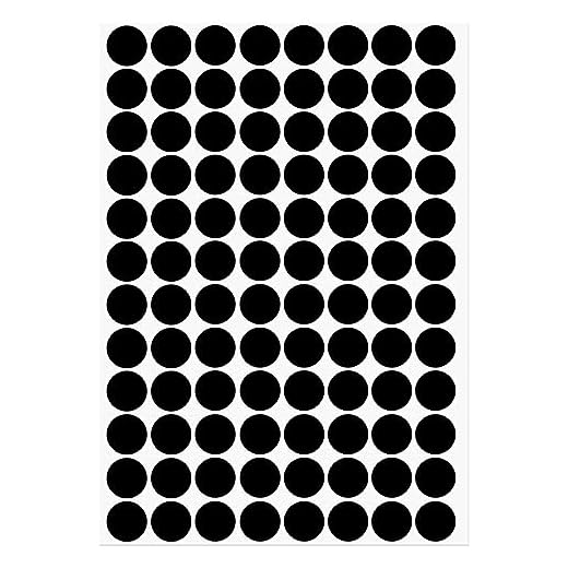 1 Sheet/96Pcs Screw Hole Cover Stickers, 15mm Dia PVC Self Adhesive Covers Caps Dustproof for Wood Furniture Cabinet Shelf Wardrobe, Black