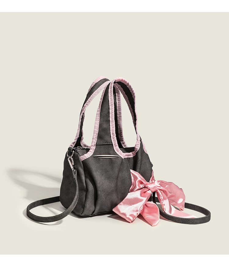Bow Purse Y2k Purse Cute Purses for Women Shoulder Bag for Women Designer Handbags for Women (Grey,One Size)4
