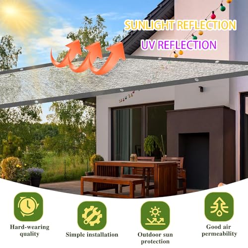 Schattennetz Auto Hund 3x4 m,Sonnenschutznetz Auto,Schattennetz Alunetz,Reflektierende Schattenplane Camping,Aluminium Schattierungsnetz mit Ösen 80% UV,für Gewächshaus Patio Pflanze,Hund,Tiere