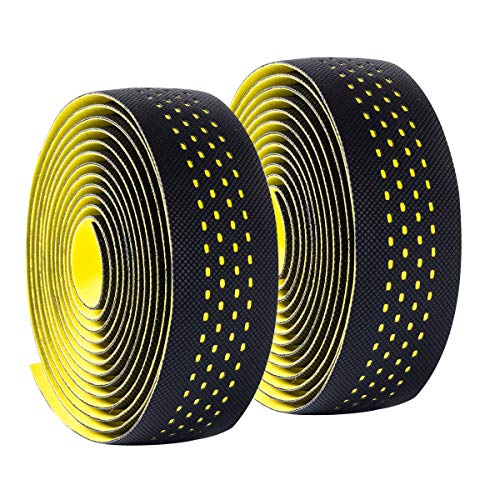 Jaswill Bike Handlebar Tapes, Road Bicycle Bar Tape, Eva Handle Wraps For Road Cycling Handlebars 2 Rolls (Yellow) #TOP4