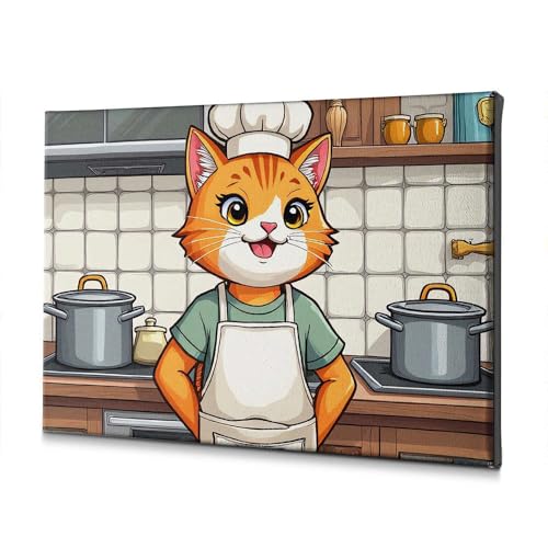 Tableau chat cuisinier pour salle de bain : rompre la monotonie des murs