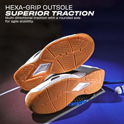 Image of Nivia Appeal 4.0 Non-Marking Badminton Shoes for Men, Duofoam Midsole, Hexa-Grip Outsole, Breathable Mesh Upper, Neutral Arch Fit, Lightweight Cushioning & Stability