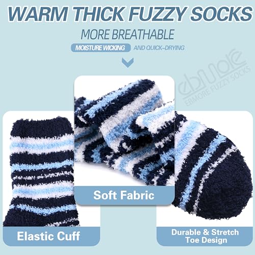 EBMORE Fuzzy Socks Warm Winter Slipper Fluffy Sleep Cozy Comfy Cabin Socks for Mens Womens4