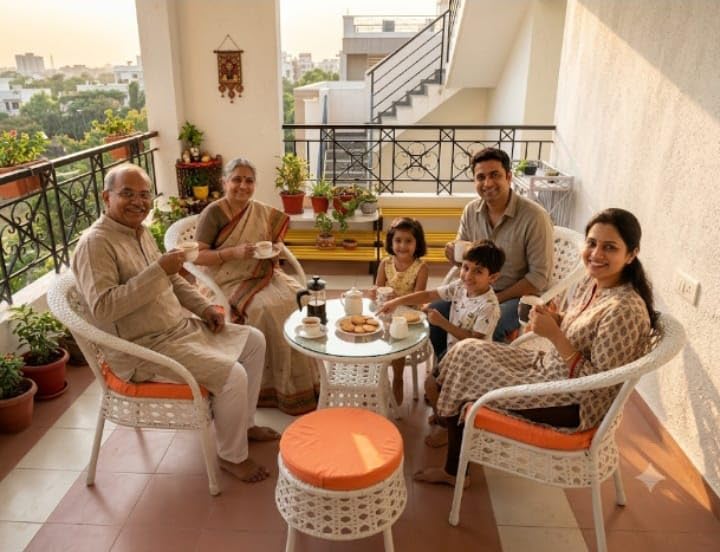 Image of India 4+1 Outdoor Indoor Patio Furniture Sets Rattan Chair Patio Set Conversation Set Bistro Set Chairs Balcony Rooftop Garden Furniture Chair with Cushion (White & Orange), 78 x 46 x 46 Cm