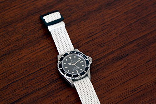 Da Luca Braided Nylon Perlon Watch Strap - White (Pvd Buckle) : 18Mm #TOP4