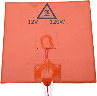 Heated Bed for 3D Printer, Silicone Heating Pad for 3D Printer Stable Performance Heated Bed Heating Pad Silicone Heating Plate for 3D Printer (12v 120w 120 * 120mm)
