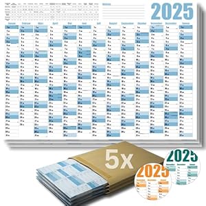 Jubelux JL Wandkalender 2025 XXL 5er-Pack