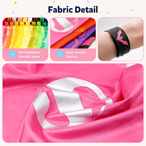 Riorand Kids Dress Up 4Pcs Superhero Capes Set And Slap Bracelets Forgirls Costumes Birthday Party Gifts #TOP3