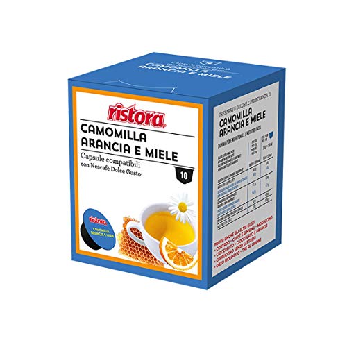 10 cápsulas de manzanilla naranja y miel en compatibles DOLCE GUSTO* Ristora