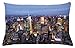 ABAKUHAUS New York Federa Fodera Cuscino, Veduta Aerea di New York, Copricuscino Quadrato Decorativo, 65 cm x 40 cm, Blu