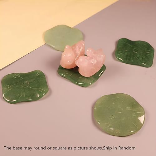 Miniatura 3 de Figura de cristal de cuarzo rosa con patos mandarinos en aventurina verde, figura de hoja de loto, regalos para el día de San Valentín