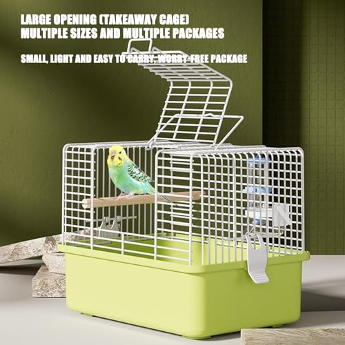 Vogelkäfig- Metallkorb mit Griff, Vogel- Transportkäfig für Sittiche, Finken, Kanarienvögel, Nymphensittiche, Kleintiere, Zuhause, Outdoor, Auto, Wandern, Ausflüge, Haustierklinik-3