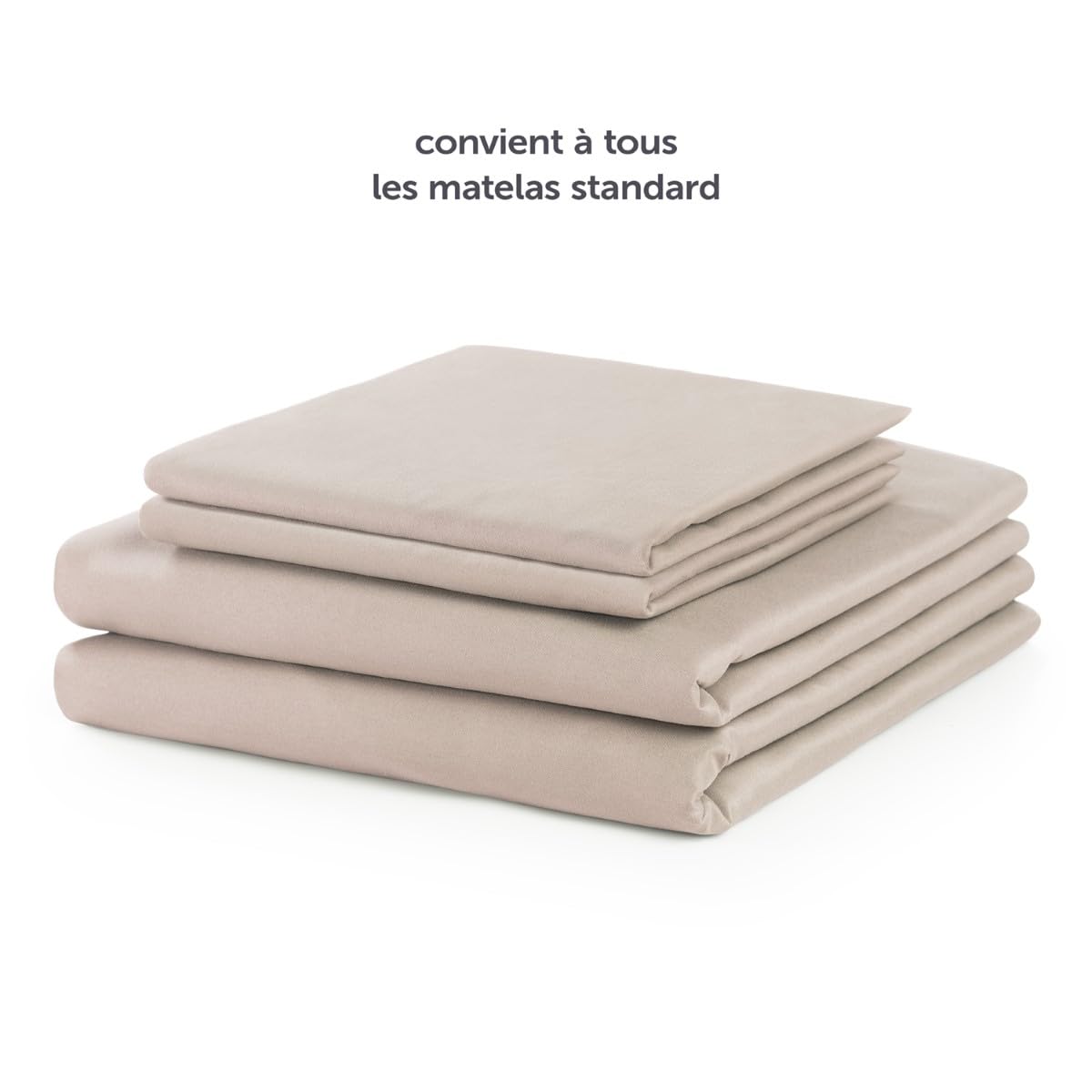 Blumtal - Parure De Lit 160x200 en Microfibre - 3 Pièces - Drap Housse 160x200 + Drap Plat 2 Personnes (240x275) + 2 Taies d'oreiller 50x80 - Taupe