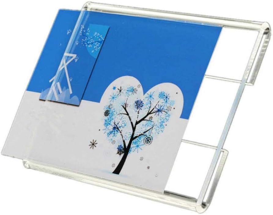 20PCS Wall Mount Acrylic Price Label Holder, Acrylic Sign Holder Counter Top Stand Display with Adhesive Tape Stick (Paper Size 3.15x4.72 inch)