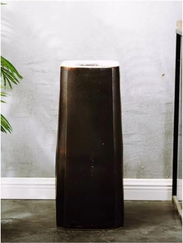 Pedestal Sinks Retro Wash Basin Outdoor Column Courtyard Balcony Floor-Standing Bathroom Art Sink (A)