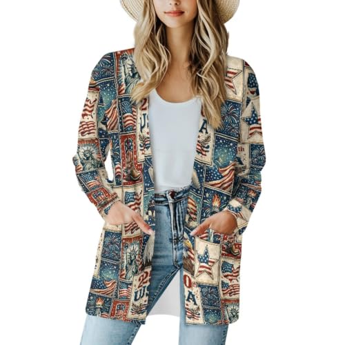 Image of Cardigan Sweaters for Women Long Sleeve Cardigan Soft Drape Open Front Fall Dusters V-Neck Jackets Dressy Loose Coat