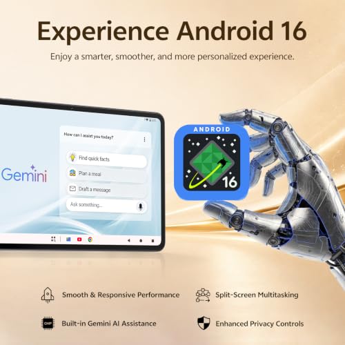 Image of 12 Inch Android 16 Tablet, 2K Display, 30GB RAM, 128GB Storage Expandable | Android Tablet 8800mAh battery with USB-C GPS Face Unlock Widevine L1 for Streaming, Screen Protector gift box included