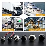 STARELO 5pcs 19mm Momentary Push Button Switch Black Shell, IP65 Waterproof Push Button Switch,Aluminum Alloy 1 Normally Open Without LED. - Image 7