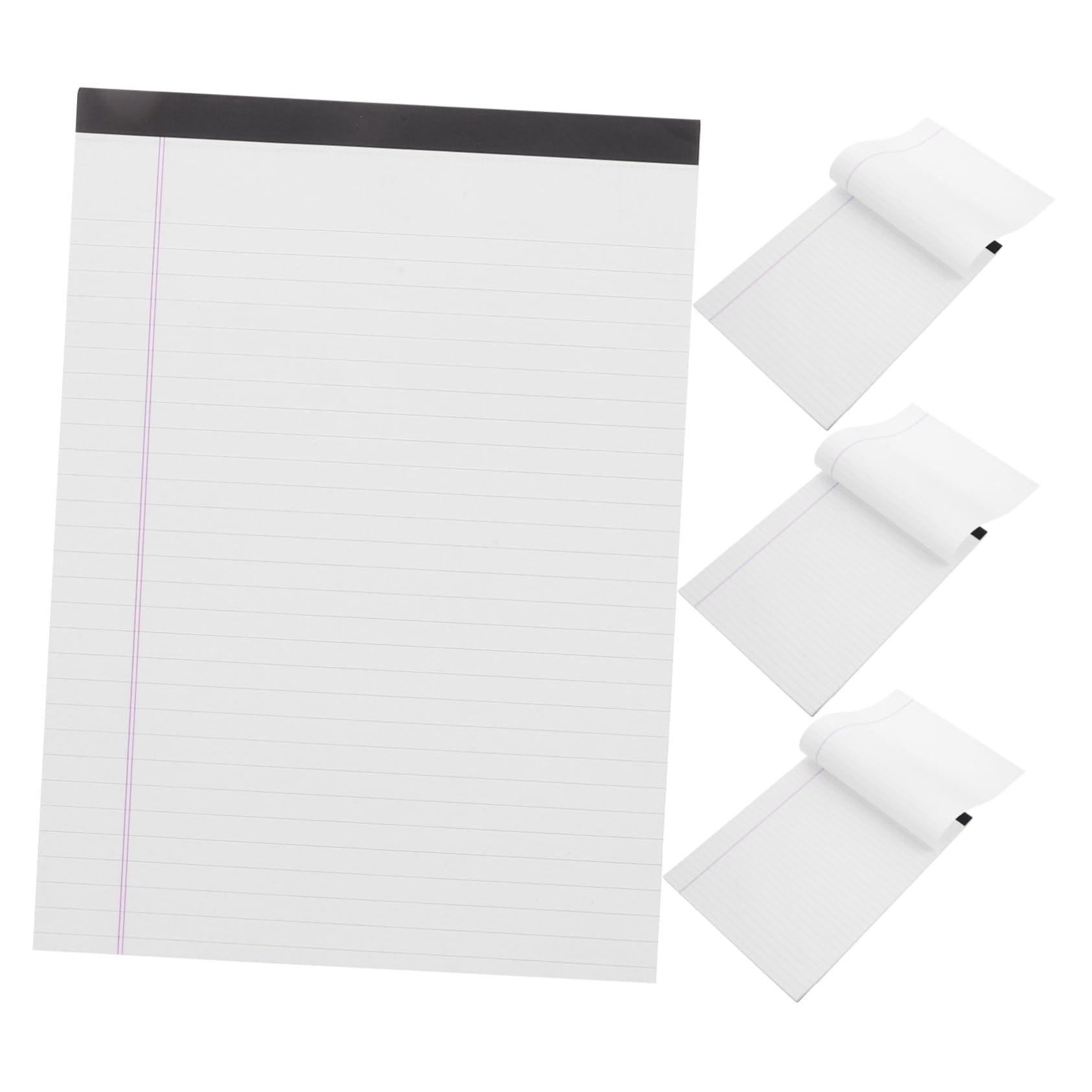 Blocco da Scrittura A4 a Righe Universitarie 4 Pezzi Bianco | Carta, Supporto Rigido, Stampa su Lato, Formato Portatile per Ufficio e Scrittura