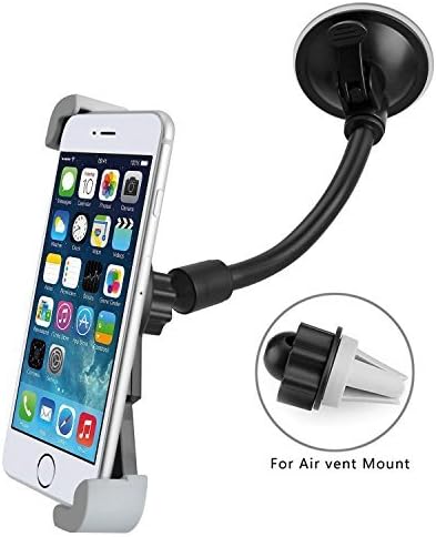 MABRA 3-in-1 Smartphone Car Holder Air Vent Car Mount Holder Universal Cell Phone Holder for iPhone 7 Plus 6s 6 Plus Samsung Galaxy S7 Edge S6 Edge LG Nexus HTC and More (Black)