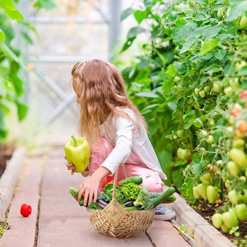 Cesta de flores, cesta com alça cestas de flores tecidas à mão para casamento com forro cesta de arm