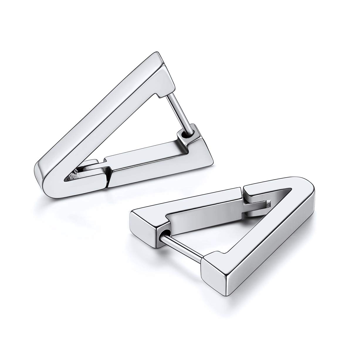 Orecchini Acciaio Inox Punk Orecchini Huggie Clip-On In Acciaio - Foto 8