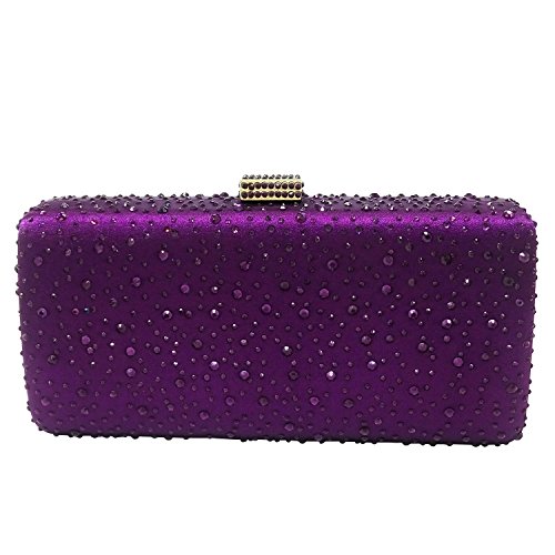 Elegante Damen-Clutch, Abendtasche, Hochzeit, Cocktail-Box, Handtasche, Violett (violett), Small Cover