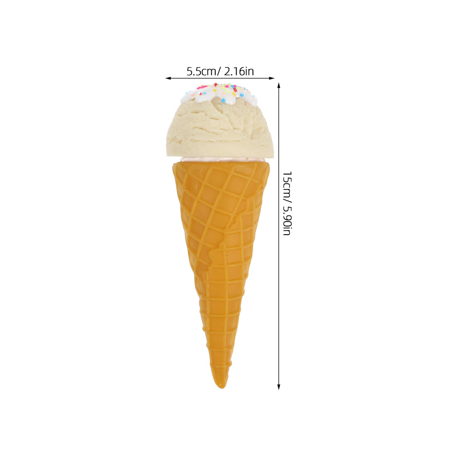 Figura de waffle de helado, blanco, artificial, accesorio para fotografía de alimentos, decoración y eventos temáticos
