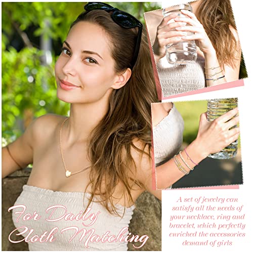 49 Pcs Surfer Wave String Friendship Bracelets Layered Choker Square Hair Clip Accessories for Women4