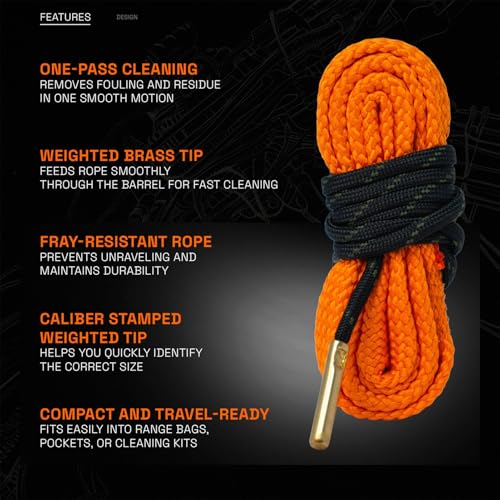 GRITR Bore Cleaning Rope for .22 Cal – Gun Bore Cleaner for Pistols – Reusable, Fray-Resistant and Compact Firearm Accessory