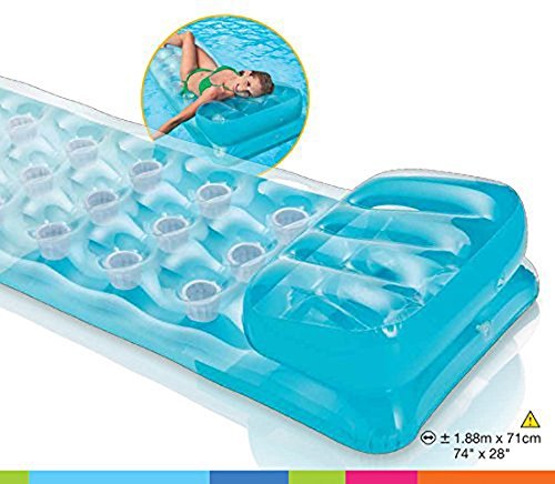 Intex 58890EU 18-Pocket Fashion Mats - Luftmatratzte - Grün/Pink/Orange - 188 x 71 cm - Farblich Sortiert