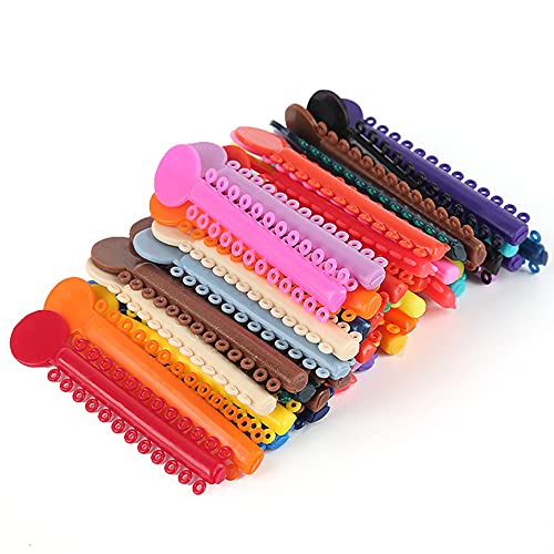 YOUYA Orthodontic Ligature Ties, Multicolor Elastic O-Rings Braces Rubber Bands, Dental ties for dental materials (1040Pcs)