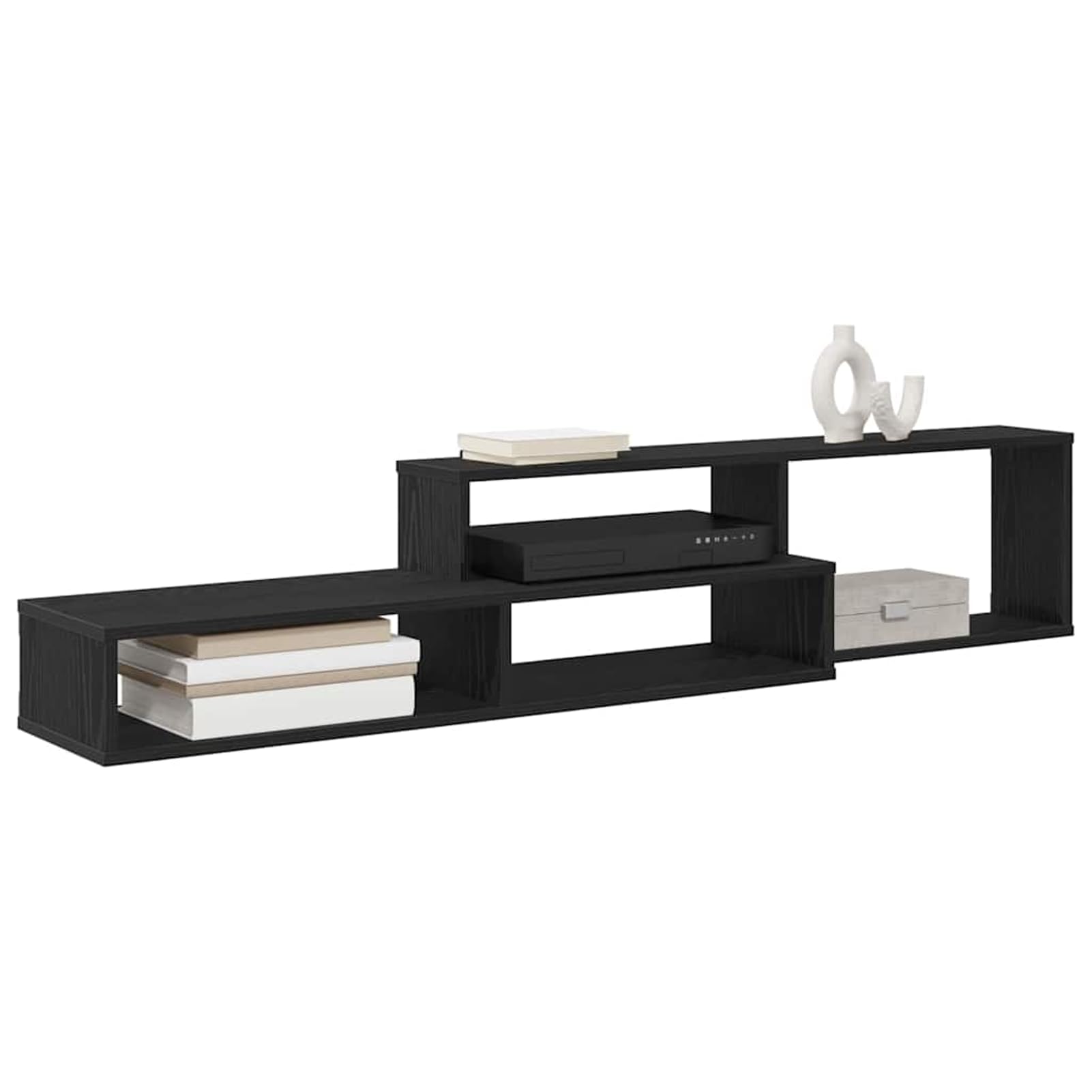 Support mural pour TV Scandian en bois meuble suspendu salon chaleureux