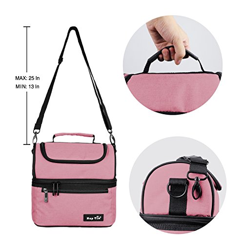 Hap Tim Lunch Box Insulated Lunch Bag Medium Size Cooler Tote Bag For Adult,Men,Women, Double Deck Cooler For Office/Picnic/Travel/Camping(16040-Pk) #TOP3