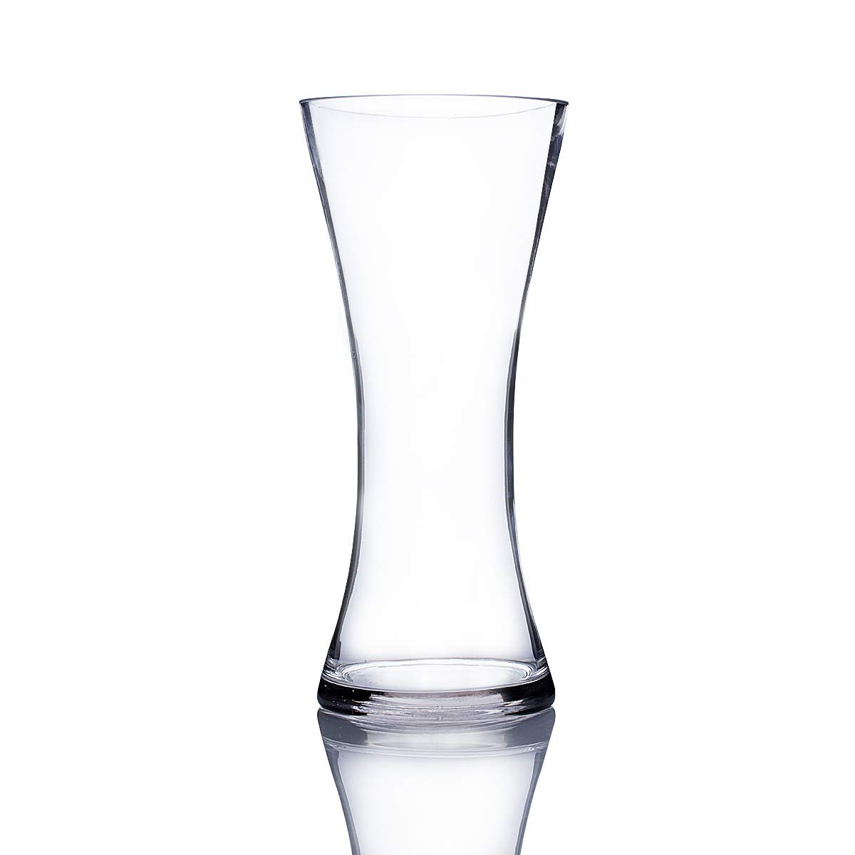 Wgvi Clear Wgv Unique Bouquet Glass Vase, Width 5", Height 12", Flared Gathering Vase, Floral Container For Wedding Party Event, Home Office Decor, 1 Piece