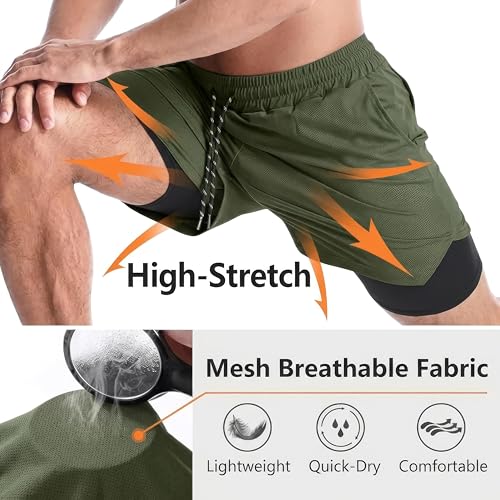 Image of boffi ... N S Poly 2 in 1 Active Dual Shorts with Inner Tights Layer | Men's Double Layer Short for Running, Gym & Sports