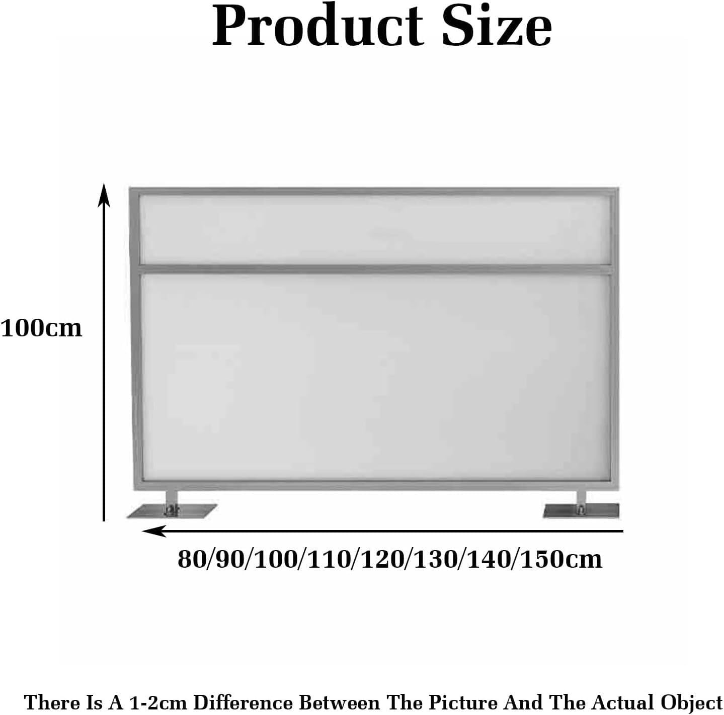 Glass Room Divider Office Partition Tempered Glass Panels Table Dividers Panels Partitions，Iron Partition Screen for Dining Areas, Table Privacy Shield, Commercial Frosted Glass Room Divider